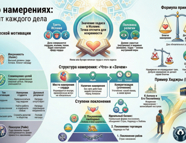Как одна фраза меняет всё: 5 открытий из главного хадиса об осознанности